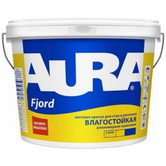 Краска для стен и потолков Eskaro (Эскаро) Aura Interior Fjord влагостойкая матовая база А белая 4,5 л