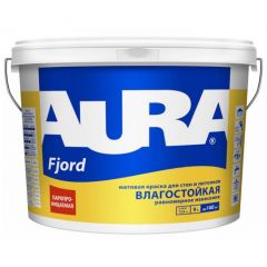 Краска для стен и потолков Eskaro (Эскаро) Aura Interior Fjord влагостойкая матовая база А белая 9 л