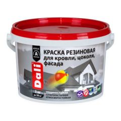Краска акриловая резиновая Дали (Dali) для кровли, цоколя и фасада база С 3 кг