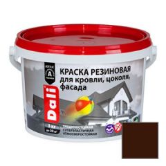 Краска акриловая резиновая Дали (Dali) для кровли, цоколя и фасада Красно-коричневая 3 кг