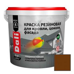 Краска акриловая резиновая Дали (Dali) для кровли, цоколя и фасада Терракотовая 6 кг