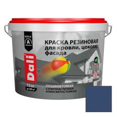 Краска акриловая резиновая Дали (Dali) для кровли, цоколя и фасада RAL 5000 Синяя 12 кг