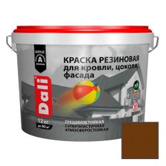 Краска акриловая резиновая Дали (Dali) для кровли, цоколя и фасада Терракотовая 12 кг