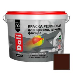 Краска акриловая резиновая Дали (Dali) для кровли, цоколя и фасада Красно-коричневая 12 кг