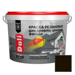 Краска акриловая резиновая Дали (Dali) для кровли, цоколя и фасада Коричневая 12 кг