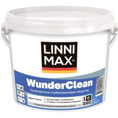 Краска акриловая суперпрочная для внутренних работ LinniMax (Линнимакс) Wundercean / Вундерклин глубокоматовая База 1 2,5 л