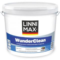 Краска акриловая суперпрочная для внутренних работ LinniMax (Линнимакс) Wundercean / Вундерклин глубокоматовая База 1 9 л