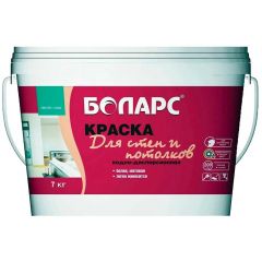 Краска воднодисперсионная Боларс (Bolars) интерьерная для стен и потолков 7 кг белая