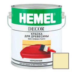 Краска для дерева на основе растворителя Hemel Breather Paint полуматовая 2115Н Ваниль 0,18 л