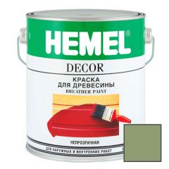 Краска для дерева на основе растворителя Hemel Breather Paint полуматовая 2117Н Оливковая 0,18 л