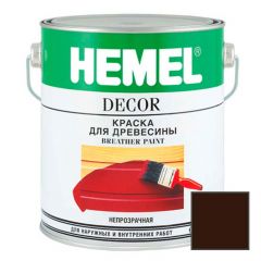 Краска для дерева на основе растворителя Hemel Breather Paint полуматовая 2118Н Коричневая 0,18 л
