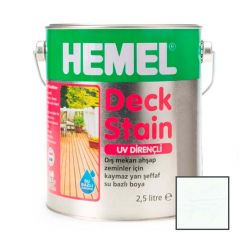 Краска Hemel Deck Stain для террас с антискользящим эффектом полуглянцевая 3414Н Белая 2,5 л