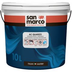 Краска фасадная выравнивающая акриловая San Marco (Сан Марко) AC Quarzo с кварцевым наполнителем матовая Bianco (Белая) 10 л, R6330019/10