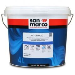 Краска фасадная выравнивающая акриловая San Marco (Сан Марко) AC Quarzo с кварцевым наполнителем матовая Bianco (Белая) 1 л, R6330019/1