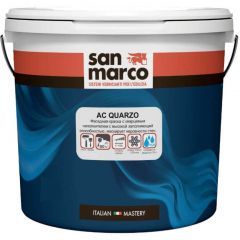 Краска фасадная выравнивающая акриловая San Marco (Сан Марко) AC Quarzo с кварцевым наполнителем матовая Trasparente (Прозрачная) 9,35 л, R6330062/9.35