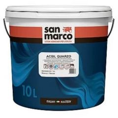 Краска фасадная особопрочная акрил-силоксановая San Marco (Сан Марко) Acsil Quarzo с кварцевым наполнителем матовая Bianco (Белая) 10 л, R6340019/10