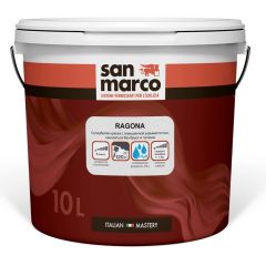 Краска интерьерная на водной основе с повышенной укрывистостью San Marco (Сан Марко) Ragona наносится без брызг и потеков глубоко-матовая Bianco (Супербелая) 10 л, R4070019/4
