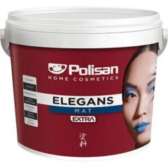 Краска интерьерная силиконовая антибактериальная Polisan Elegans (Полисан Элеганс) Extra Mat экстра глубокоматовая 0001 7,5 л