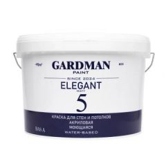 Краска интерьерная Gardman Paint (Гардман Пэйнт) Elegant 5 матовая белая 4,5 л