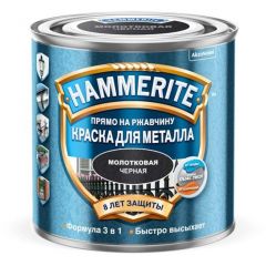 Краска для металла прямо по ржавчине Hammerite с молотковым эффектом черная 2 л