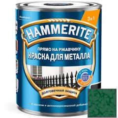 Краска для металла прямо по ржавчине Hammerite с молотковым эффектом зеленый мох (зеленая лист) 2 л