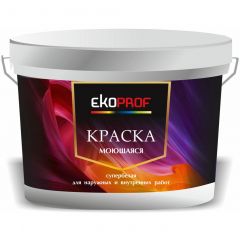 Краска моющаяся Ekoprof супербелая 3 кг