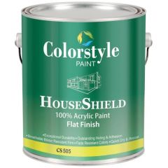 Краска фасадная акриловая Colorstyle Houseshield 100% Acrylic Paint Flat Finish CS505 глубокоматовая белая 10 л