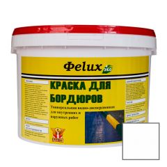 Краска водно-дисперсионная Фelux акриловая для бордюров белая 10 л