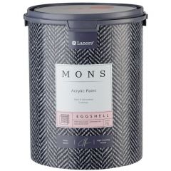 Краска интерьерная для стен Lanors (Ланорс) Acrilic Paint Mons Eggshell 100% акриловая шелковистая база P белая 4,5 л НФ-00005257