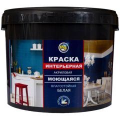 Краска для стен и потолков акриловая Мастер-Класс Интерьерная белая глубокоматовая 40 кг