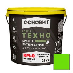 Краска интерьерная Основит (Osnovit) Техно Профколор СSt993 СМ2 КМ0 негорючая моющаяся глубокоматовая 015 желто-зеленый 25 кг