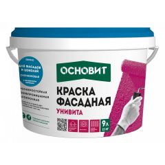 Краска фасадная силиконовая Основит (Osnovit) Унивита СSl93 Ic с ингибитором коррозии база А 9 л