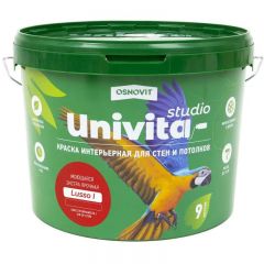 Краска интерьерная для стен и потолков Основит (Osnovit) Унивита Studio Prime I CAс991 ПМ20 моющаяся полуматовая база А 9 л