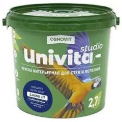 Краска интерьерная для стен и потолков Основит (Osnovit) Унивита Studio Lusso III САс993 СМ2 моющаяся глубокоматовая база A 2,7 л