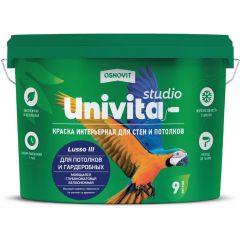 Краска интерьерная для стен и потолков Основит (Osnovit) Унивита Studio Lusso III САс993 СМ2 моющаяся глубокоматовая колерованная 9 л