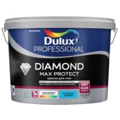 Краска Dulux Professional Diamond Max Protect для стен и потолков матовая BC 9 л