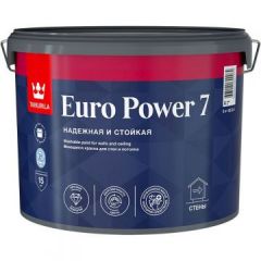 Краска моющаяся Tikkurila/Tikkivala (Тиккурила/Тиккивала) Euro Power 7 для стен и потолка надежная и стойкая база C 9 л
