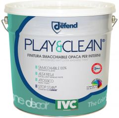 Краска интерьерная IVC (АЙВИСИ) Play&Clean Top Plus Bianco матовая белая 4 л