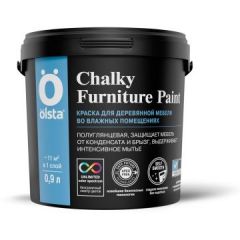 Краска для мебели, стен и дверей Olsta (Ольста) Chalky Furniture Paint Полуглянцевая база C 0,9 л