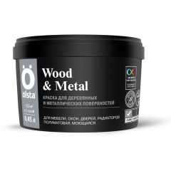 Краска Olsta (Ольста) Wood and Metal Полуматовая Прозрачная база C 0,45 л (OWMCM-045)