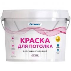 Краска для потолка Оптимист W 201 для сухих помещений матовая белая 1,5 кг