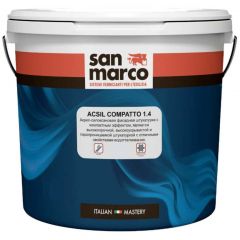 Декоративная штукатурка фасадная акрил-силоксановая с компактным эффектом San Marco (Cан Марко) Acsil Compatto 1.4 является высокопрочной, высокоукрывистой и паропроницаемой с отличными свойствами водотталкивания Trasparente (Прозрачная) 24 кг, R4610062/2