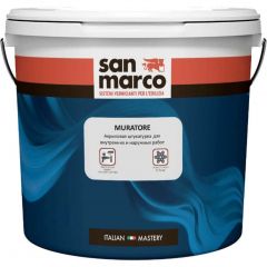 Декоративная штукатурка акриловая на водной основе San Marco (Cан Марко) Muratore текстурная для наружных и внутренних работ Trasparente (Прозрачная) 24 кг, R3900062/24