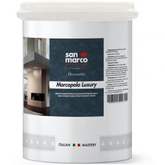 Декоративное покрытие San Marco (Cан Марко) Marcopolo Luxury с изысканной текстурой цветных металлов для интерьера Argento (Серебристый) 1 л, R0200070/1