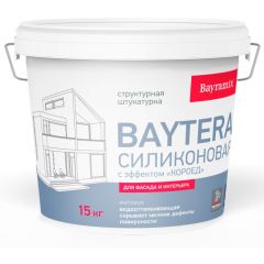 Декоративная штукатурка Bayramix (Байрамикс) Baytera Силиконовая K Короед (крупная фракция 2,5 - 3 мм) 15 кг (BTSK-001-15)