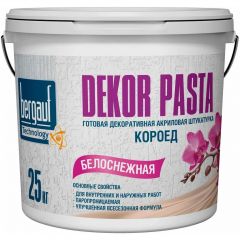 Штукатурка декоративная Bergauf Dekor Pasta готовая акриловая короед 2 мм белая 25 кг