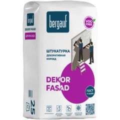Штукатурка декоративная Bergauf Dekor Fasad Короед серая 25 кг