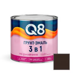 Грунт-эмаль по ржавчине алкидная Formula Q8 3 в 1 коричневая 1,9 кг