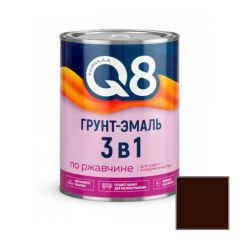 Грунт-эмаль по ржавчине алкидная Formula Q8 3 в 1 коричневая 0,9 кг