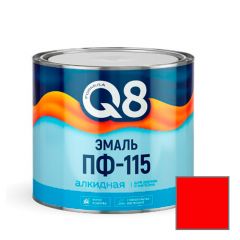 Эмаль алкидная для дерева и металла Formula Q8 ПФ-115 износостойкая глянцевая вишневая 1,9 кг